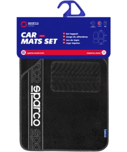 Set 4 tappetini neri per auto sparco in moquette